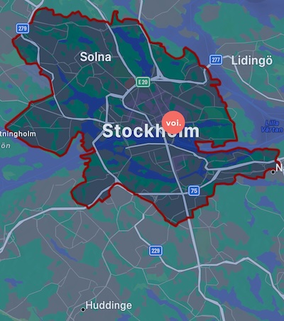 VOI tackningskarta Stockholm