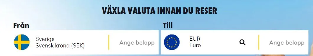 växla valuta innan du åker